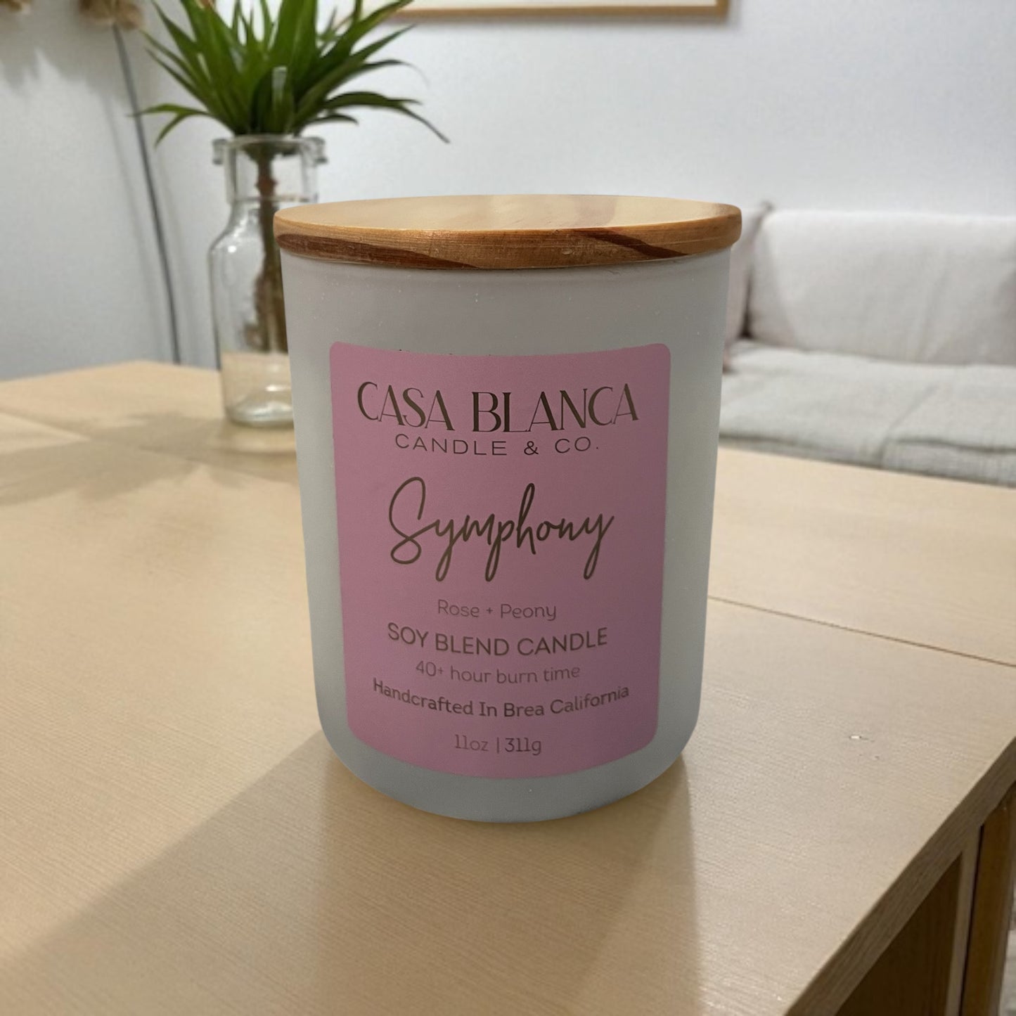 SYMPHONY 11 OZ. CANDLE (Rose + Peony)