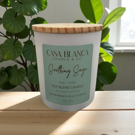 SOOTHING SAGE 11 OZ. CANDLE (Sage + Lavender + Cedar)