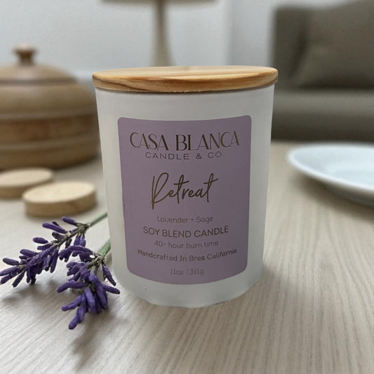 RETREAT 8 OZ. CANDLE (Lavender + Sage)